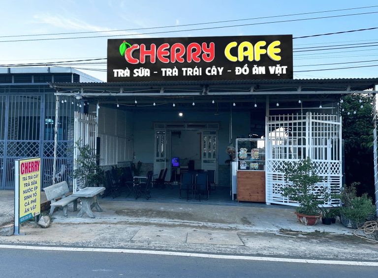 Ghép 3D gửi khách - Dự án bảng hiệu Cafe trà sữa Chery rẻ đẹp số 1 ở Bảo Lâm