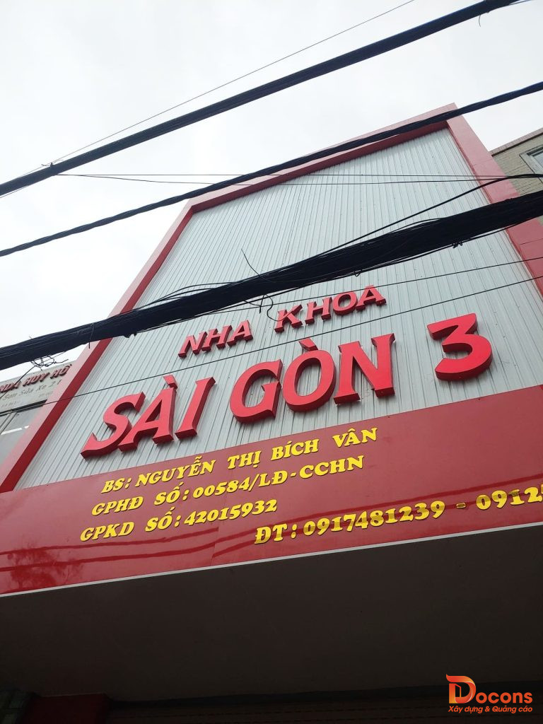 Ảnh thi công - Thi công Bảng hiệu Nha Khoa Sài Gòn 3 tại Đà Lạt