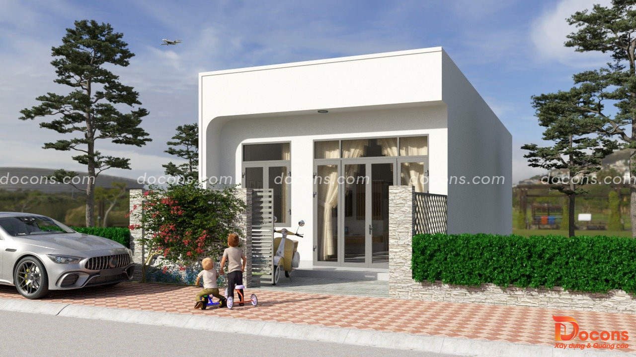 Ảnh thiết kế - Thi công nhà cấp 4 rẻ đẹp thị trấn Liên Nghĩa Đức Trọng