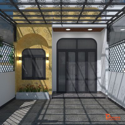Thi công nhà cấp 4 có kiến trúc đẹp hiện đại tại Lâm Đồng - 3d ảnh phối cảnh mái hiên