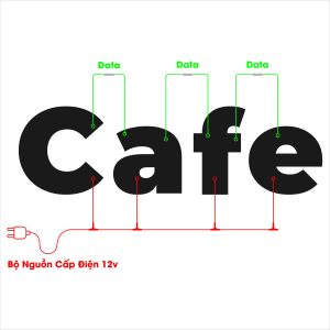 Bộ chữ CAFE công nghệ LED chạy hiệu ứng mới hiện đại thu hút khách cho quán