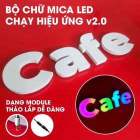 Bộ chữ CAFE công nghệ LED chạy hiệu ứng mới hiện đại thu hút khách cho quán